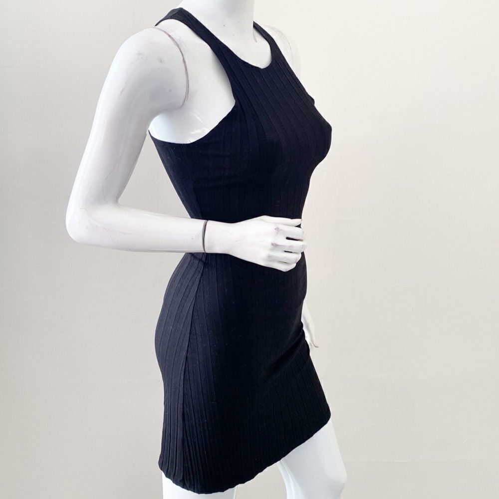 Reformation Black Ribbed Racerback Mini Tank Dress - Picture 4 of 7